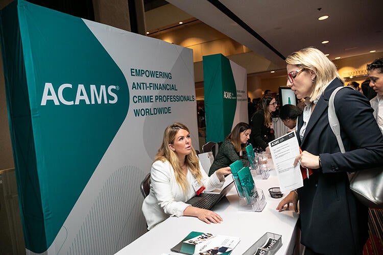 ACAMS booth at the NYC 2019 Conference