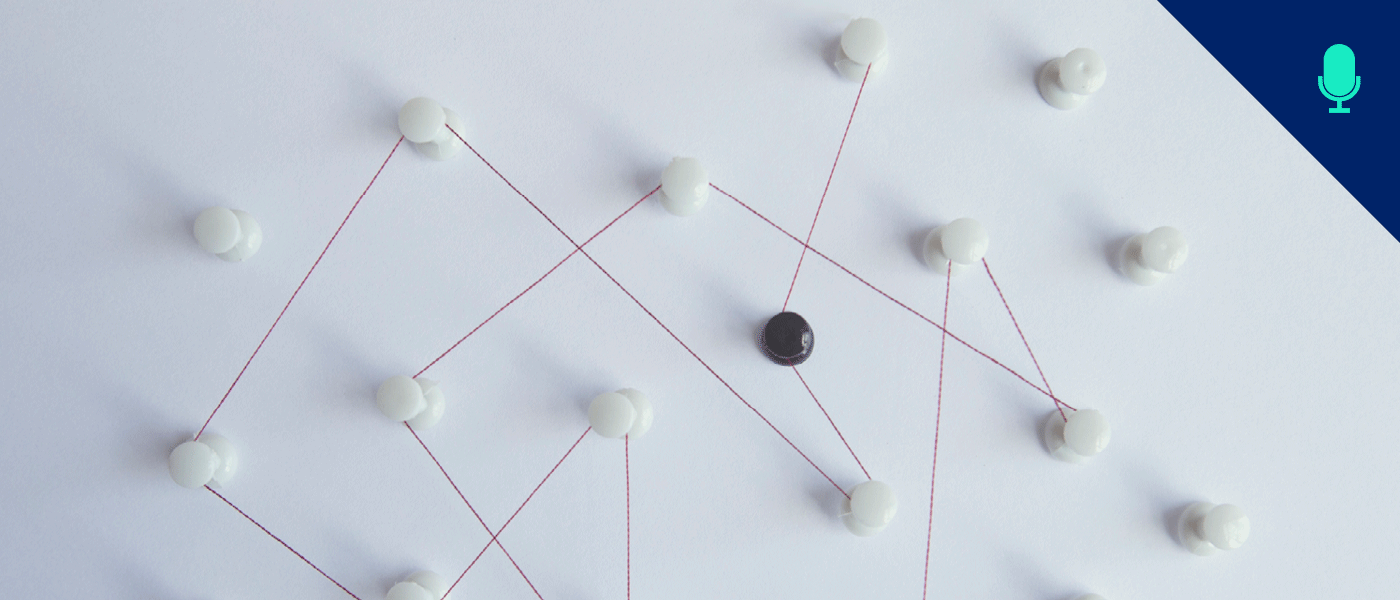 Network of pins and black pin