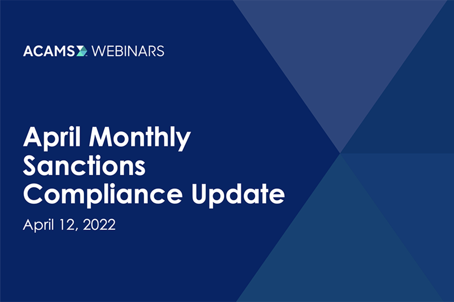 April Monthly Sanctions Compliance Update