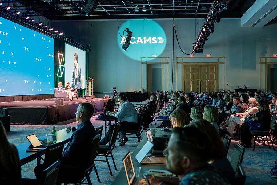 Audience view of a ACAMS Hollywood presentation