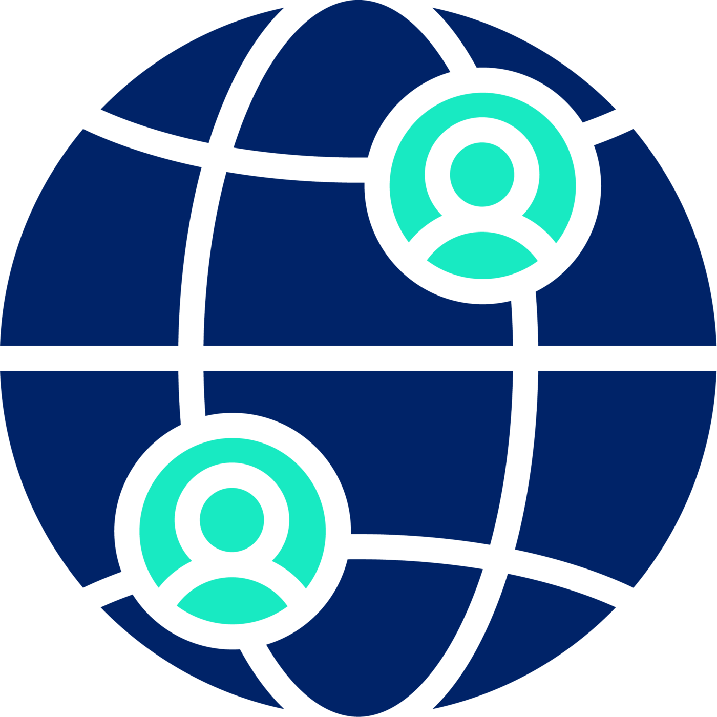 Logo of a global network featuring interconnected lines and a globe, symbolizing international collaboration and connectivity.