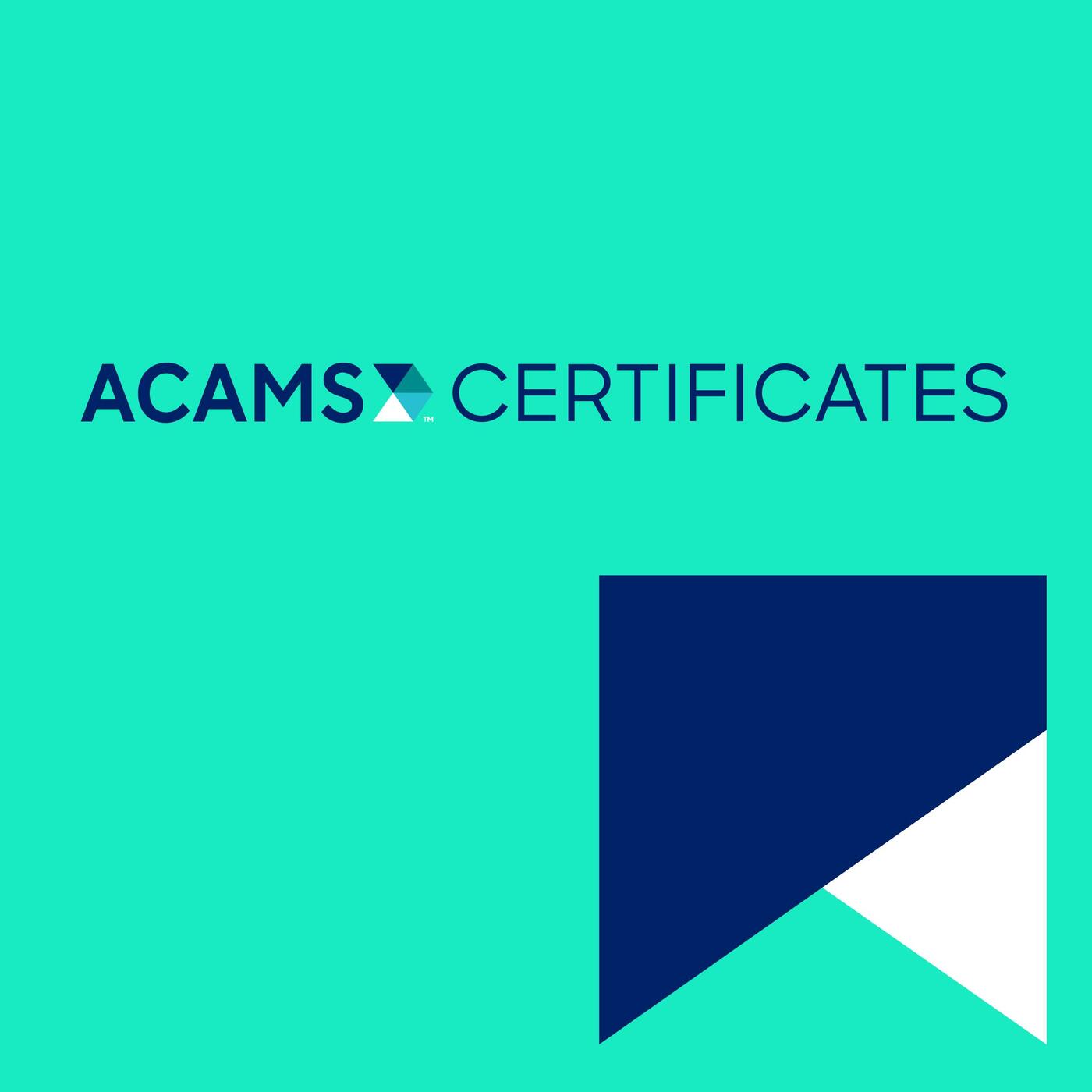 ACAMS Certificates - Homepage Thumbnail